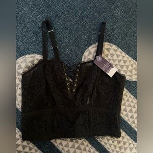 Black Lace Corset Top